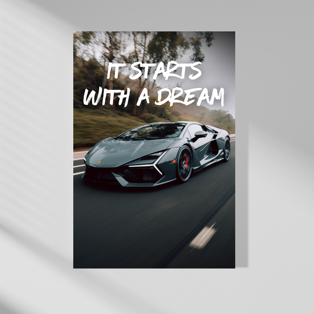 Lambo Revuelto Roller Shot Wall Art