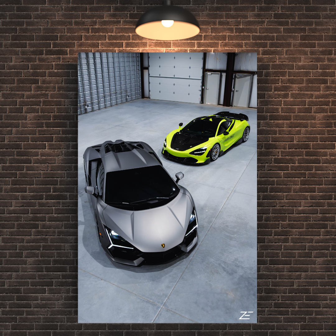 Lambo & Mclaren ZE Vertical Wall Art