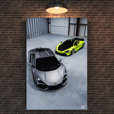 Lambo & Mclaren ZE Vertical Wall Art