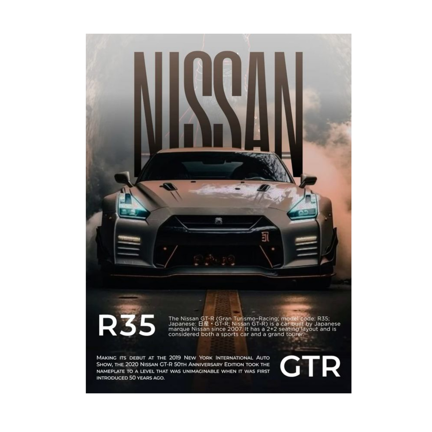 Nissan GTR Spec Wall Art