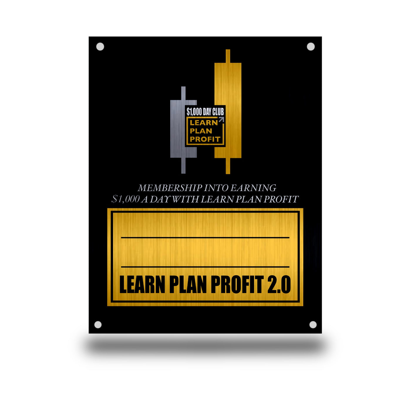 $1,000 Learn Plan Profit Plaque