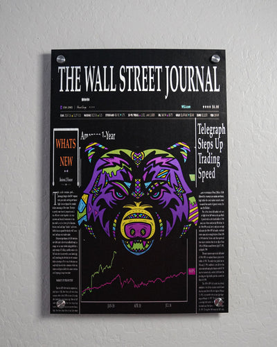 Wall Street Bear Aluminum Art (Vertical)