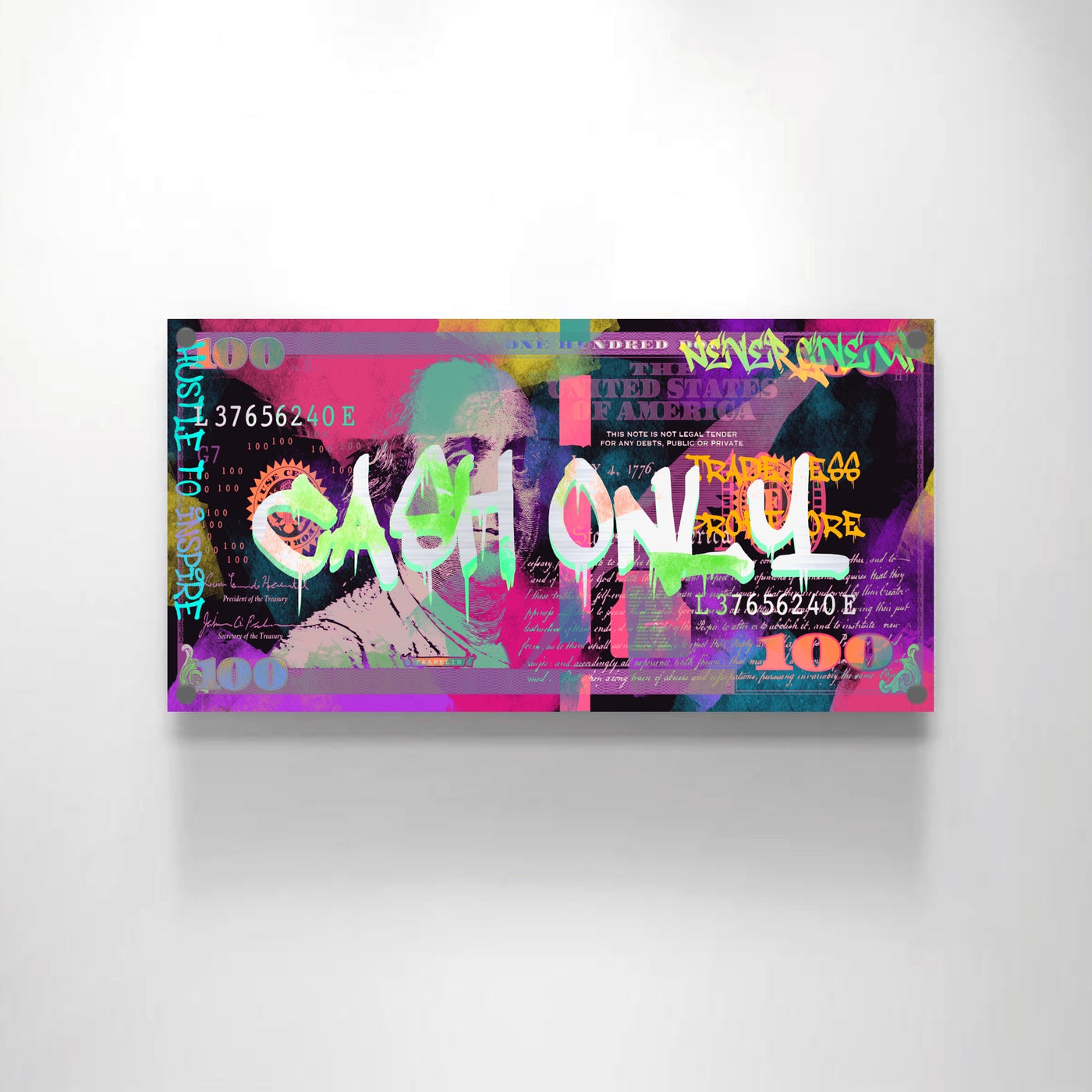 "Cash Only" Aluminum Art
