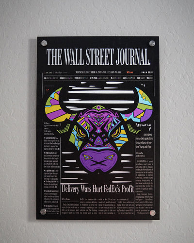 Wall Street Bull Aluminum Art (Vertical)